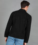 Men's Black Regular Fit Washed Full Sleeve Denim Jacket