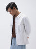 Men's White Regular Fit Washed Full Sleeve Denim Jacket