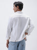 Men's White Regular Fit Washed Full Sleeve Denim Jacket