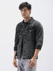 Men's Black Regular Fit Washed Full Sleeve Denim Jacket