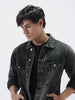 Men's Black Regular Fit Washed Full Sleeve Denim Jacket