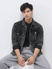 Men's Black Regular Fit Washed Full Sleeve Denim Jacket