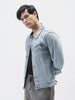 Men's Light Grey Regular Fit Washed Full Sleeve Denim Jacket