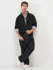Men's Black Relaxed Fit Full Sleeve Harrington Denim Jacket