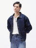 Men's Dark Blue Relaxed Fit Full Sleeve Utility Denim Jacket