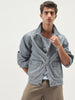 Men's Ice Grey Relaxed Fit Full Sleeve Utility Denim Jacket