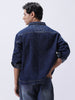 Men's Blue Relaxed Fit Full Sleeve Utility Denim Jacket