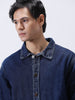 Men's Blue Relaxed Fit Full Sleeve Utility Denim Jacket