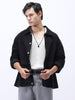 Men's Black Relaxed Fit Full Sleeve Utility Denim Jacket