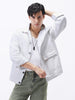 Men's White Relaxed Fit Full Sleeve Utility Denim Jacket