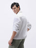 Men's White Relaxed Fit Full Sleeve Utility Denim Jacket