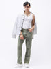 Men's White Relaxed Fit Full Sleeve Utility Denim Jacket