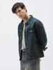 Men's Dark Blue Regular Fit Washed Full Sleeve Denim Jacket