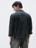 Men's Dark Blue Regular Fit Washed Full Sleeve Denim Jacket