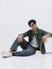 Men's Blue Regular Fit Washed Full Sleeve Denim Jacket