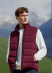 Men's Red Sleeveless Zippered Puffer Jacket