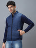 Men's Blue Sleeveless Zippered Puffer Jacket