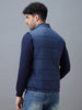 Men's Blue Sleeveless Zippered Puffer Jacket