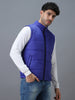 Men's Blue Sleeveless Zippered Puffer Jacket