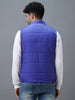 Men's Blue Sleeveless Zippered Puffer Jacket