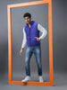 Men's Blue Sleeveless Zippered Puffer Jacket