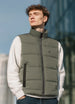 Men's Green Sleeveless Zippered Puffer Jacket
