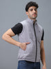 Urbano Fashion Men's Light Grey Sleeveless Zippered Puffer Jacket