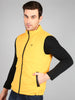 Men's Mustard Sleeveless Zippered Puffer Jacket