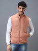 Men's Pink Sleeveless Zippered Puffer Jacket