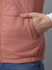 Men's Pink Sleeveless Zippered Puffer Jacket