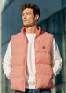 Men's Pink Sleeveless Zippered Puffer Jacket