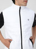 Men's White Sleeveless Zippered Puffer Jacket