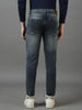 Men's Blue Slim Fit Heavy Washed Jeans Stretch