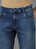Urbano Fashion Men's Blue Slim Fit Heavy Washed Jeans Stretch