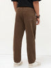 Men's Chocolate Brown Loose Baggy Fit Washed Denim Jeans Non-Stretchable