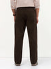 Men's Dark Brown Loose Baggy Fit Washed Denim Jeans Non-Stretchable