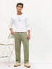 Men's Sage Green Loose Baggy Fit Washed Denim Jeans Non-Stretchable