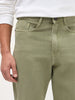Men's Sage Green Loose Baggy Fit Washed Denim Jeans Non-Stretchable