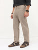 Men's Tan Loose Baggy Fit Washed Denim Jeans Non-Stretchable