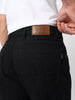 Men's Black Loose Fit Washed Jeans Non-Stretchable