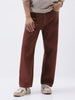 Men's Brown Loose Fit Washed Jeans Non-Stretchable