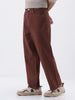 Men's Brown Loose Fit Washed Jeans Non-Stretchable