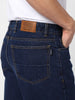 Men's Dark Blue Loose Fit Washed Jeans Non-Stretchable