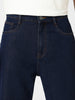 Men's Dark Blue Loose Fit Washed Jeans Non-Stretchable