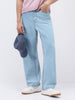 Men's Ice Blue Loose Fit Washed Jeans Non-Stretchable