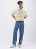 Men's Light Blue Loose Fit Washed Jeans Non-Stretchable
