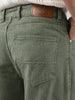 Men's Olive Green Loose Fit Washed Jeans Non-Stretchable