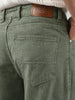 Men's Olive Green Loose Fit Washed Jeans Non-Stretchable