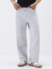 Men's Light Grey Loose Fit Washed Jeans Non-Stretchable