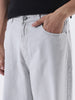 Men's Light Grey Loose Fit Washed Jeans Non-Stretchable